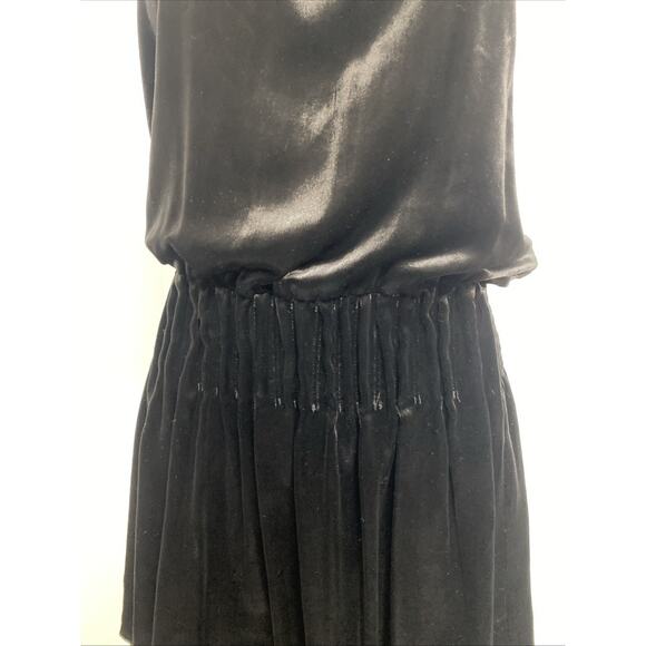 Ramy Brook Paige Velvet Dress Black Mini Velour Sleeveless Mock Neck Tie… - Picture 7 of 10